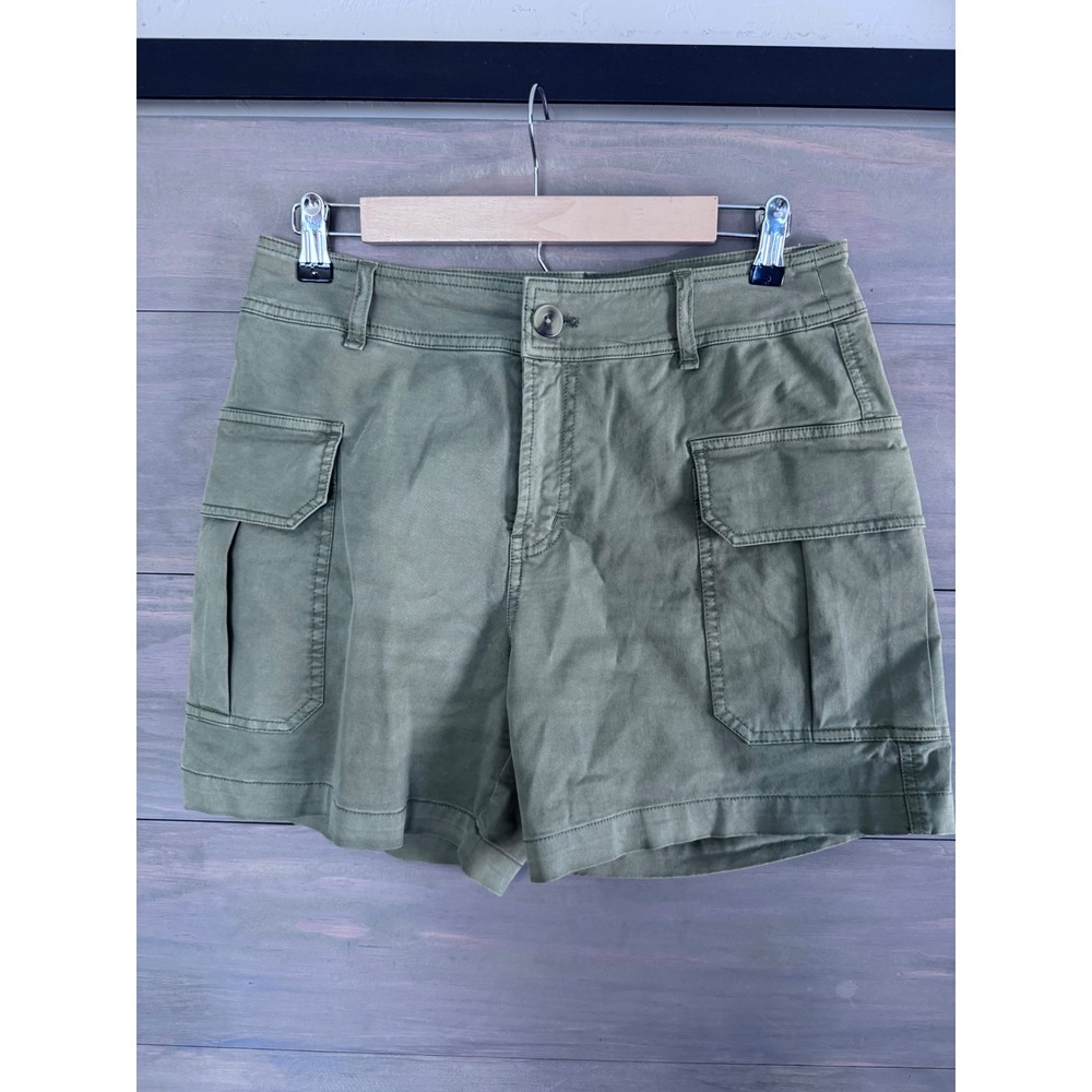 Sundance Womens Olive Green‎ Cotton Stretch Cargo Shorts Size 6 Hiking Casual